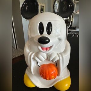 Disney Parks Mickey Mouse Ghost Popcorn Bucket -White, Black, Orange